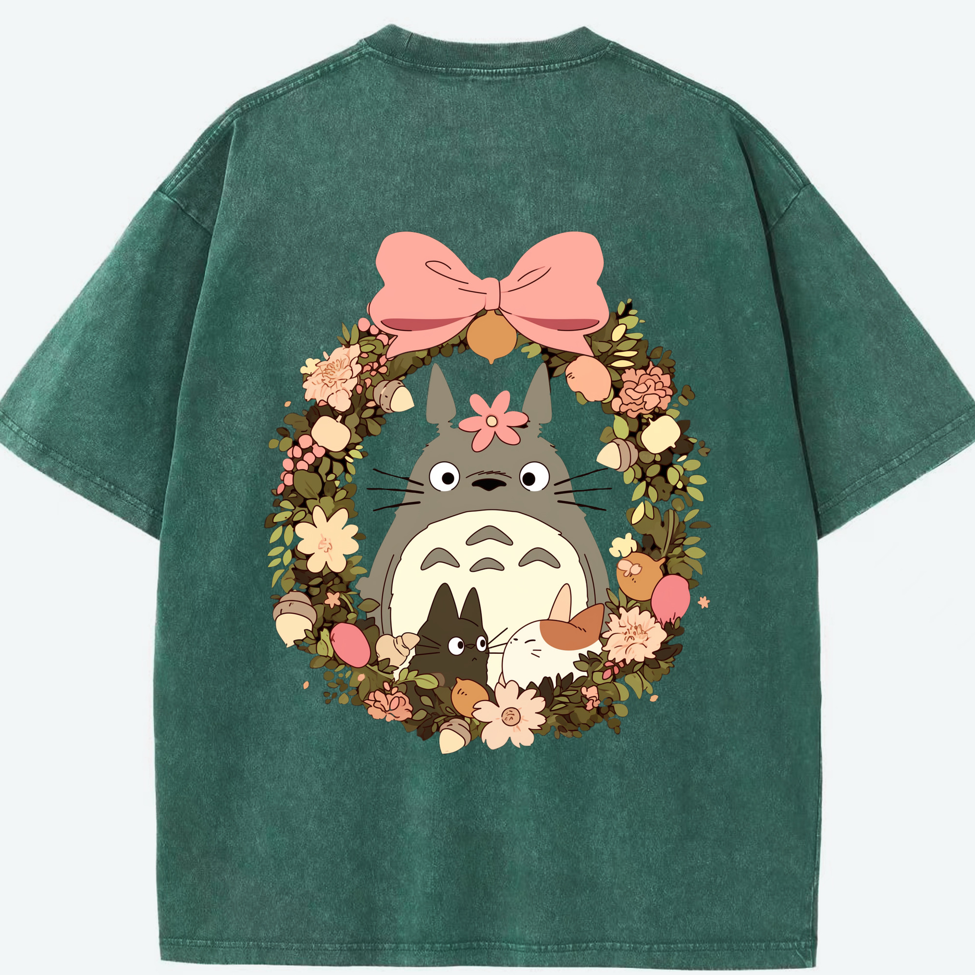 （画像用） となりのトトロ 草壁メイ 草壁サツキ My Neighbor Totoro Satsuki Kusakabe Mei Kusakabe 綿100% ヴィンテージ風 半袖Tシャツ（背面プリント）